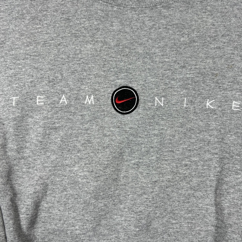 Vintage Nike Sweatshirt Mens XL Gray Team Nike Logo‎ Crewneck 90s Made USA - Picture 5 of 9